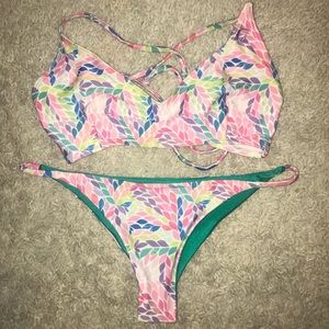 Kovey Reversible Bottom Mermaid Scale-Bikini Set